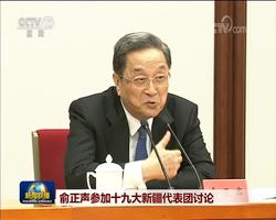 俞正声参加十九大新疆代表团讨论