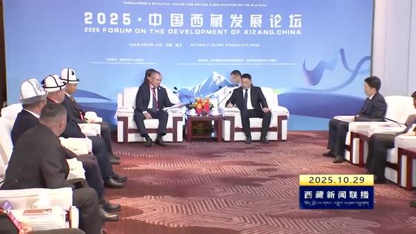 嘎玛泽登会见吉尔吉斯共和国总统驻伊塞克湖州全权代表热季根诺夫一行