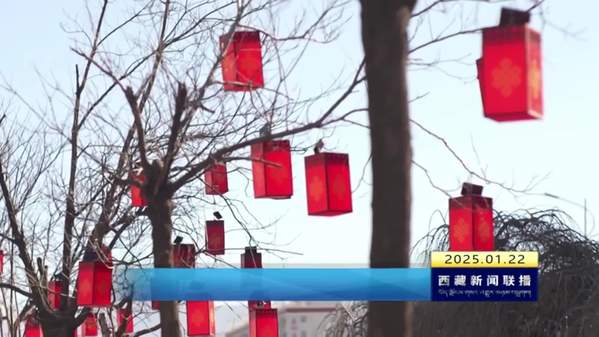 拉萨街头挂起红灯笼 新年气氛扑面而来