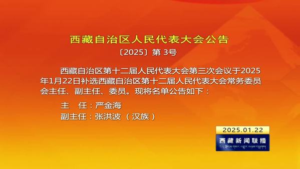 西藏自治区人民代表大会公告〔2025〕第 3号