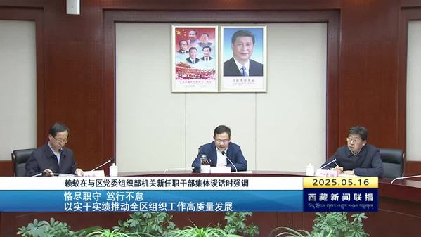 赖蛟与西藏自治区党委组织部机关新任职干部集体谈话