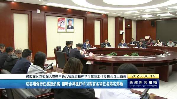 赖蛟主持召开西藏自治区党委深入贯彻中央八项规定精神学习教育工作专班会议