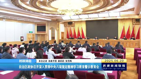 西藏自治区政协召开深入贯彻中央八项规定精神学习教育警示教育会