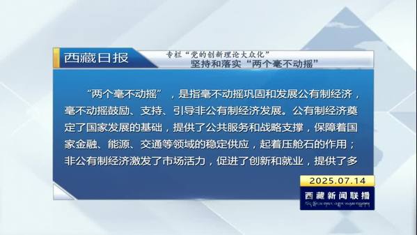 《西藏日报》专栏“党的创新理论大众化”：坚持和落实“两个毫不动摇”
