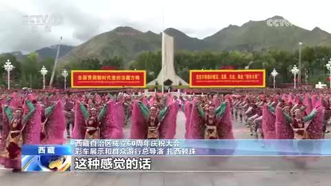 【西藏自治区成立60周年庆祝大会】表演方队：传统与现代的完美融合