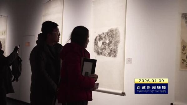 玉树“远古史画”岩画石刻拓片艺术展亮相西藏美术馆