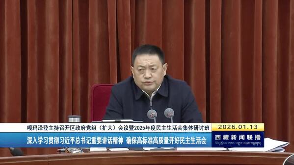 嘎玛泽登主持召开区政府党组（扩大）会议暨2025年度民主生活会集体研讨班 深入学习贯彻习近平总书记重要讲话精神 确保高标准高质量开好民主生活会