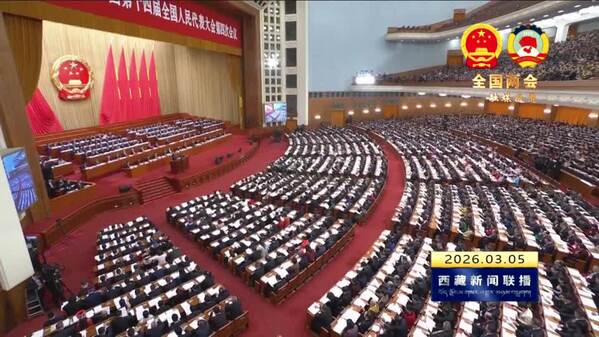 【全国两会融媒报道·直通北京】砺行启新局 共赴新征程——西藏自治区代表出席十四届全国人大四次会议开幕会侧记