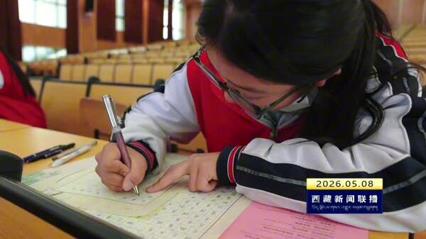 桑日县举办“笔墨润童心·团结向未来”藏汉双语书法比赛