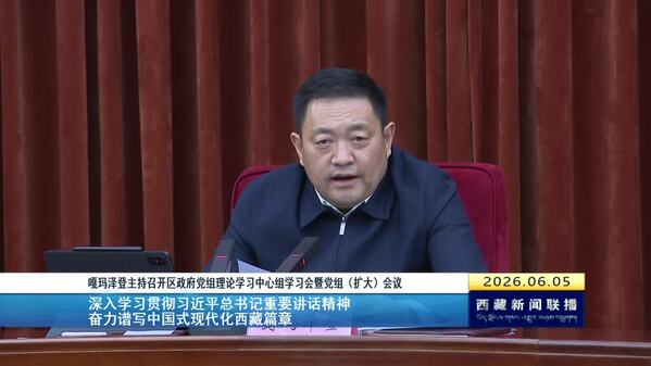 嘎玛泽登主持召开区政府党组理论学习中心组学习会暨党组（扩大）会议 深入学习贯彻习近平总书记重要讲话精神 奋力谱写中国式现代化西藏篇章
