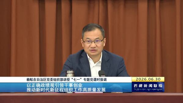 赖蛟在自治区党委组织部讲授“七一”专题党课时强调：以正确政绩观引领干事创业 推动新时代新征程组织工作高质量发展