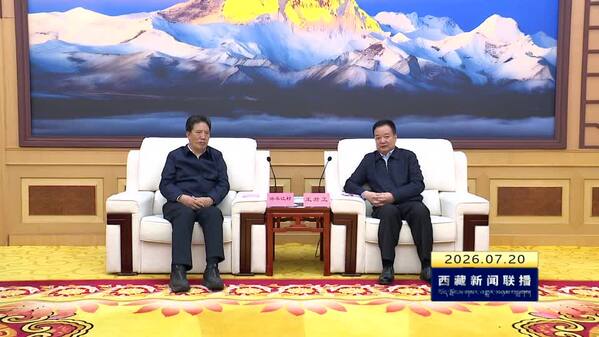 王君正与全国人大常委会副委员长洛桑江村一行座谈