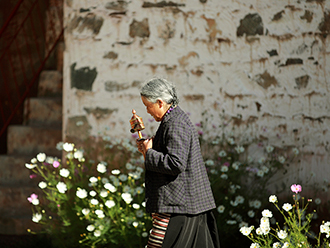 格桑花开的桑阿寺