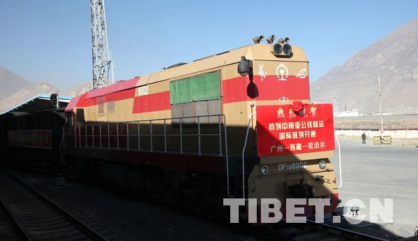 The first China-South Asia freight train arrives in Tibet 