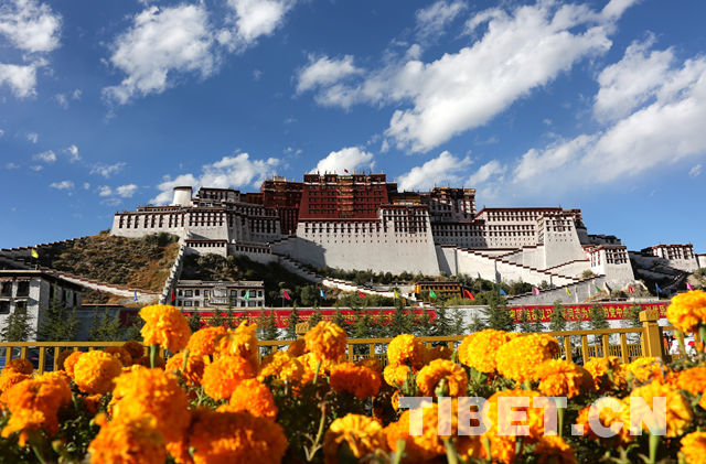 Potala Palace decorated to welcome the 19th CPC National Congress