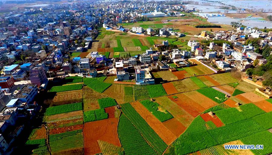 Aerial photos of rural scenery in SW China's Yunnan