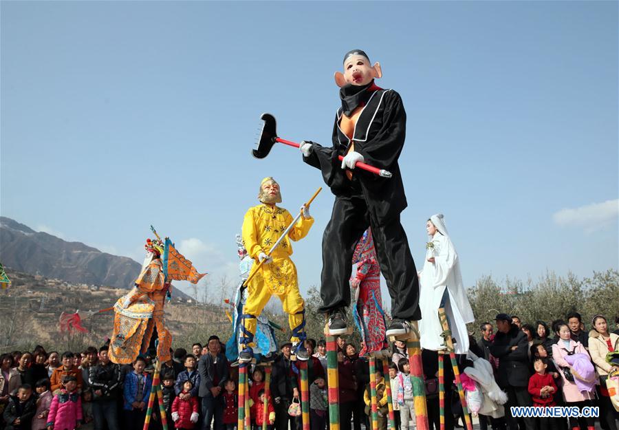 Shehuo performed to mark Spring Festival in China's Gansu