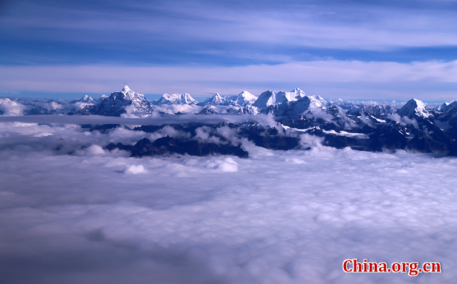 Aerial views of the Himalayas