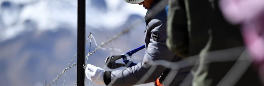 Changthang: Beginn des Zaunabbaus