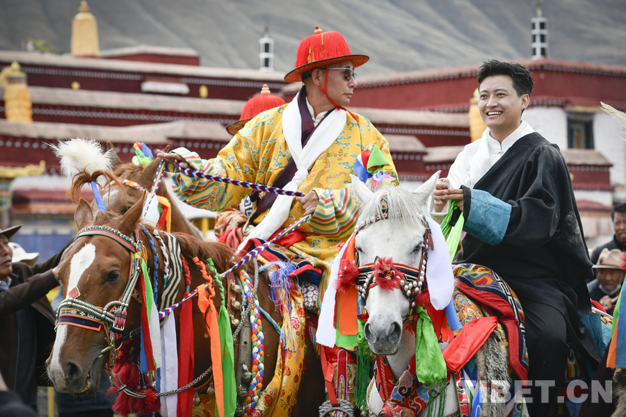 西藏山南：骏马巡游展非遗风采