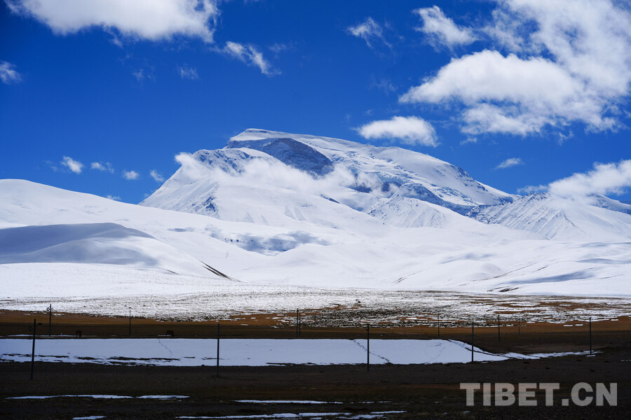 西藏阿里拉昂错：碧水映雪山 苍茫入画来