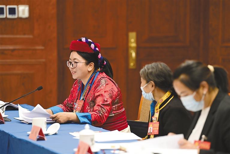 西藏代表團討論黨的二十大報告、十九屆中央紀委工作報告和黨章修正案