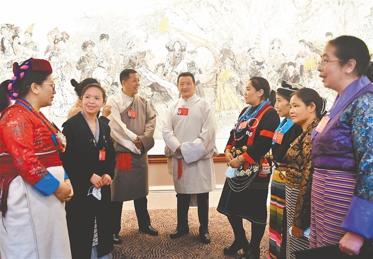 黨的二十大西藏代表團認真學習討論黨的二十大報告