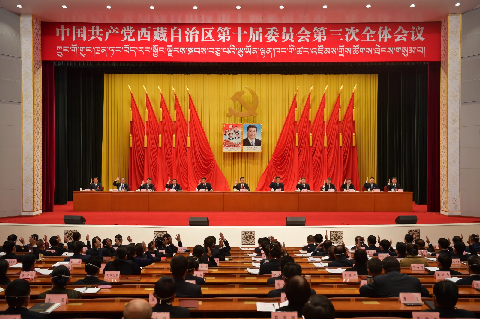 中国共产党西藏自治区第十届委员会第三次全体会议在拉萨举行