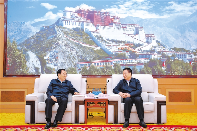 王君正与中国经济社会理事会主席张庆黎一行座谈